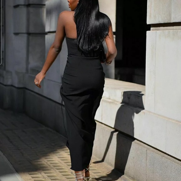 ZARA Draped Dress Black - Picture 6 of 9